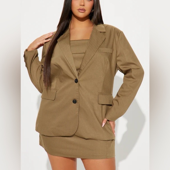 Fashion Nova First Class Pinstripe Blazer & Mini Dress Set NWT - Picture 12 of 12